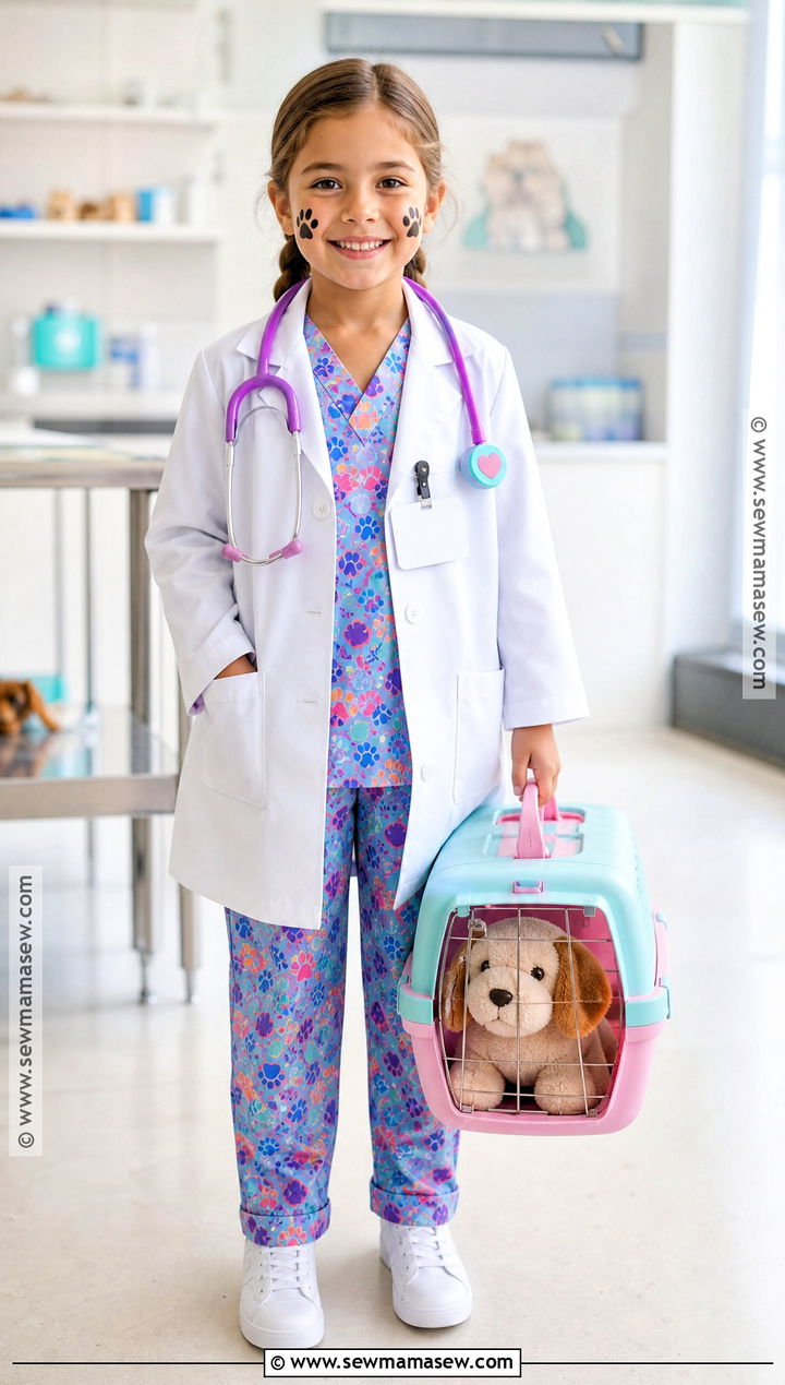 Kids Veterinarian Costume With Plush Pet - 35 kids costume ideas