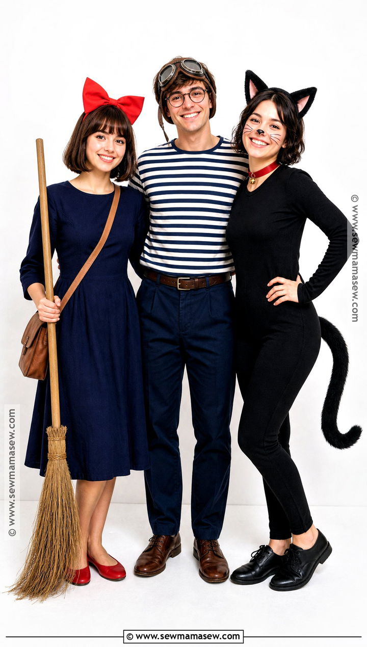Kiki Tombo And Jiji Trio Cosplay - 30 kiki's delivery service cosplay ideas