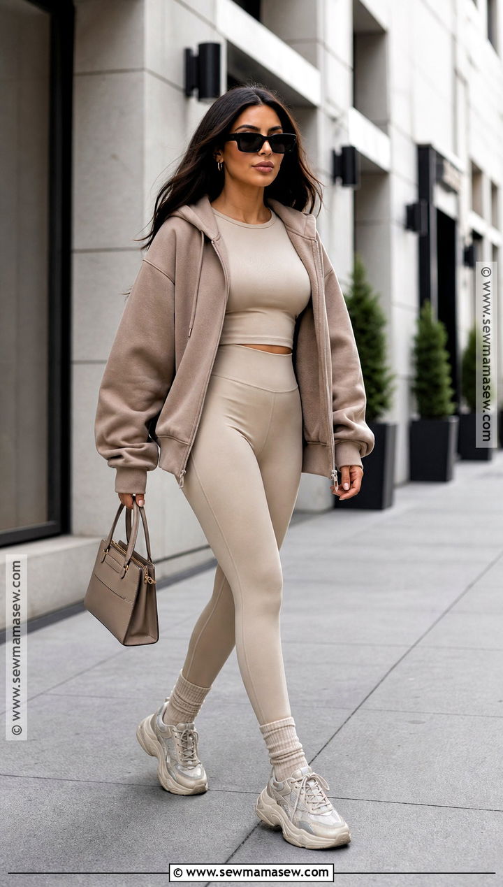 Kim Kardashian Neutral Athleisure Costume - 30 kardashian halloween costume ideas