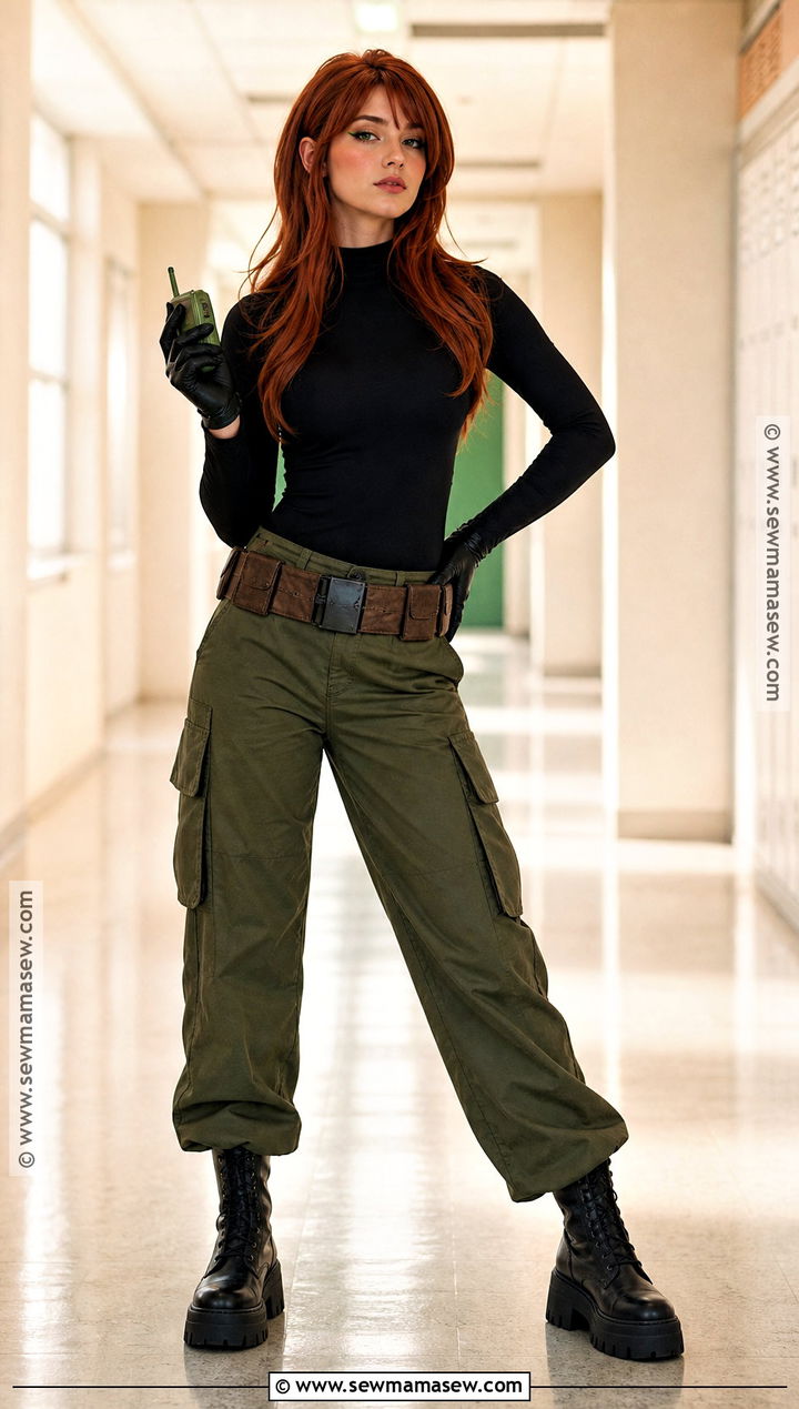 Kim Possible Cosplay With Green Cargo Pants - 30 cosplay female ideas