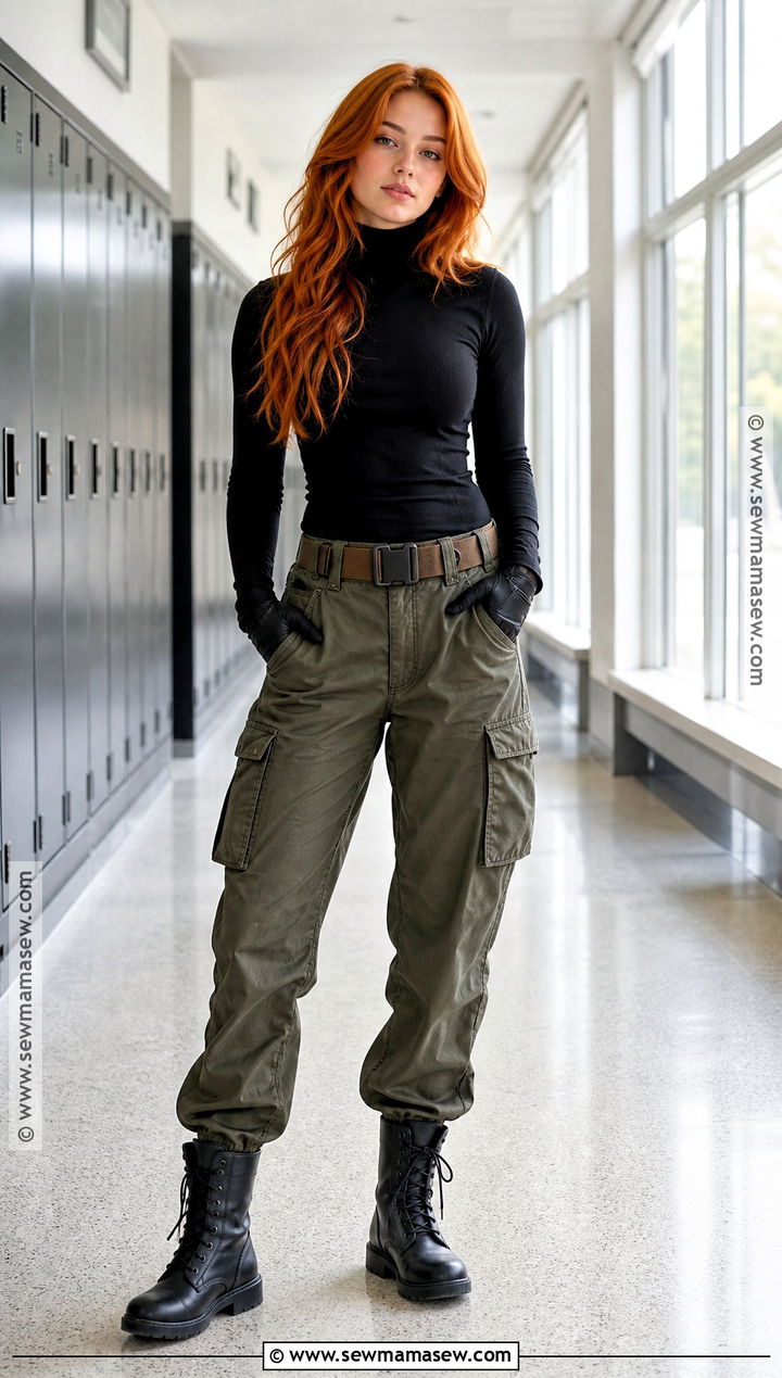 Kim Possible Costume With Green Cargo Pants - 30 Superwomen Costume Ideas