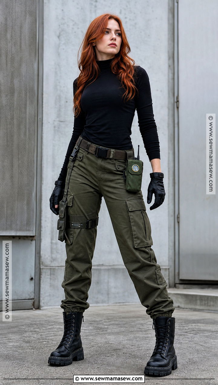 Kim Possible Costume With Green Cargo Pants - 35 Cartoon Costume Ideas for Women