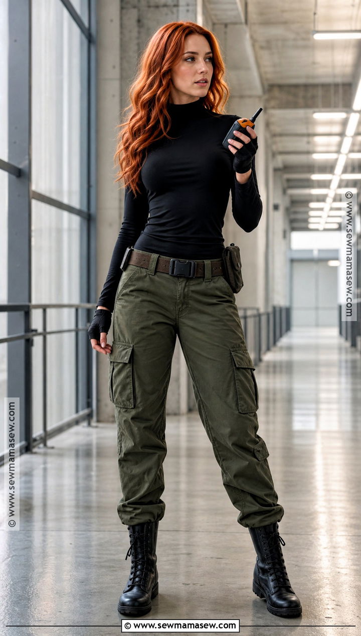 Kim Possible Costume With Green Cargo Pants - 35 woman halloween costumes