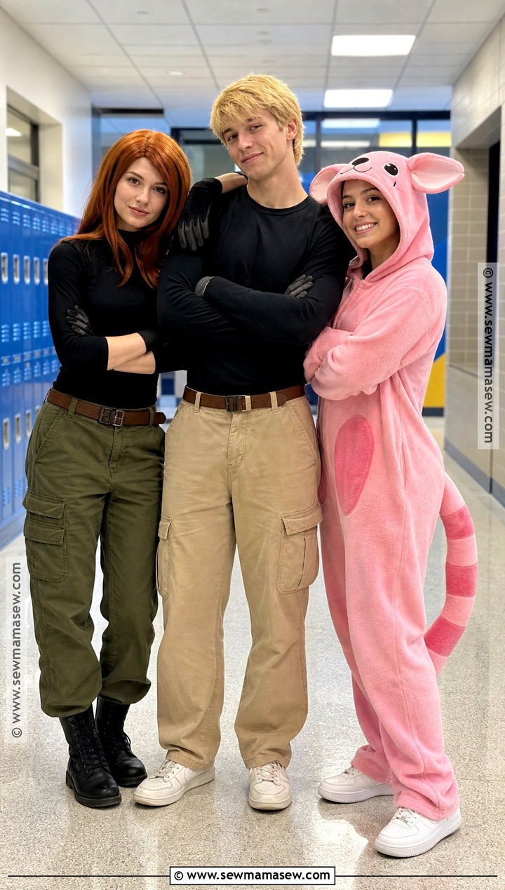 Kim Possible Ron Stoppable And Rufus Costume - 30 trio disney costumes