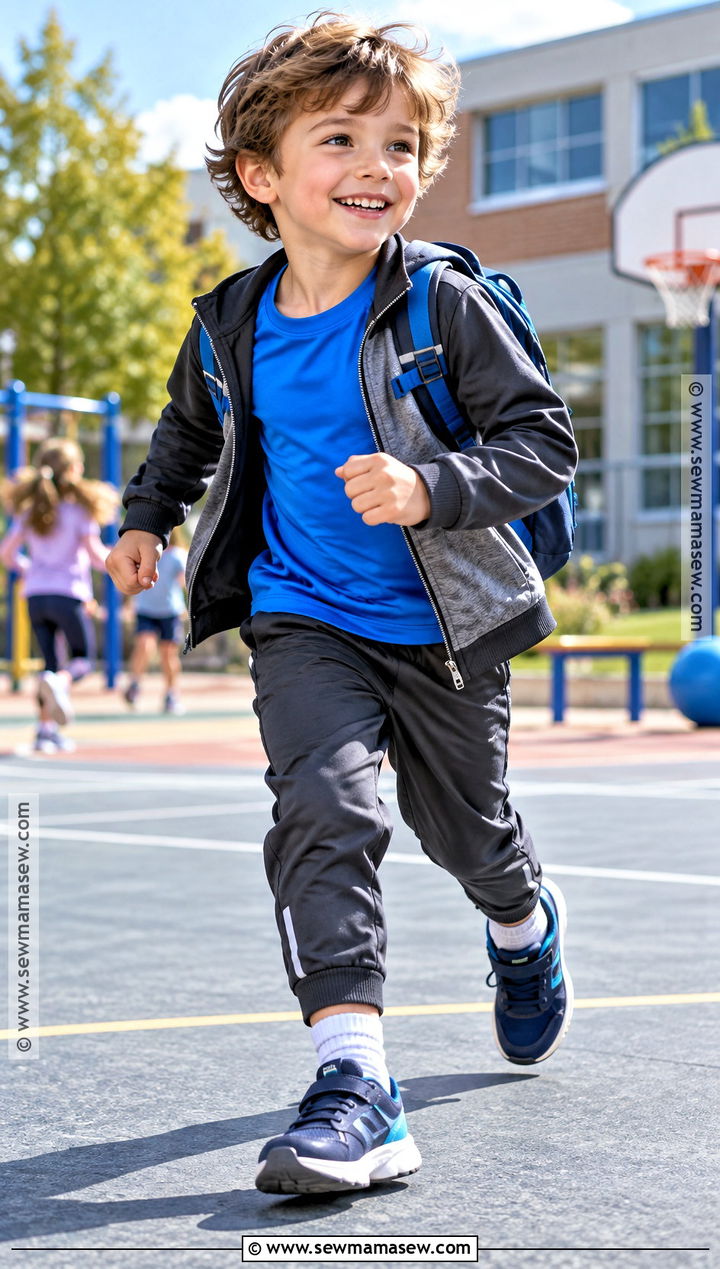 Kindergarten Athletic T Shirt And Track Pants Outfit - 15 back to school kindergarten outfits