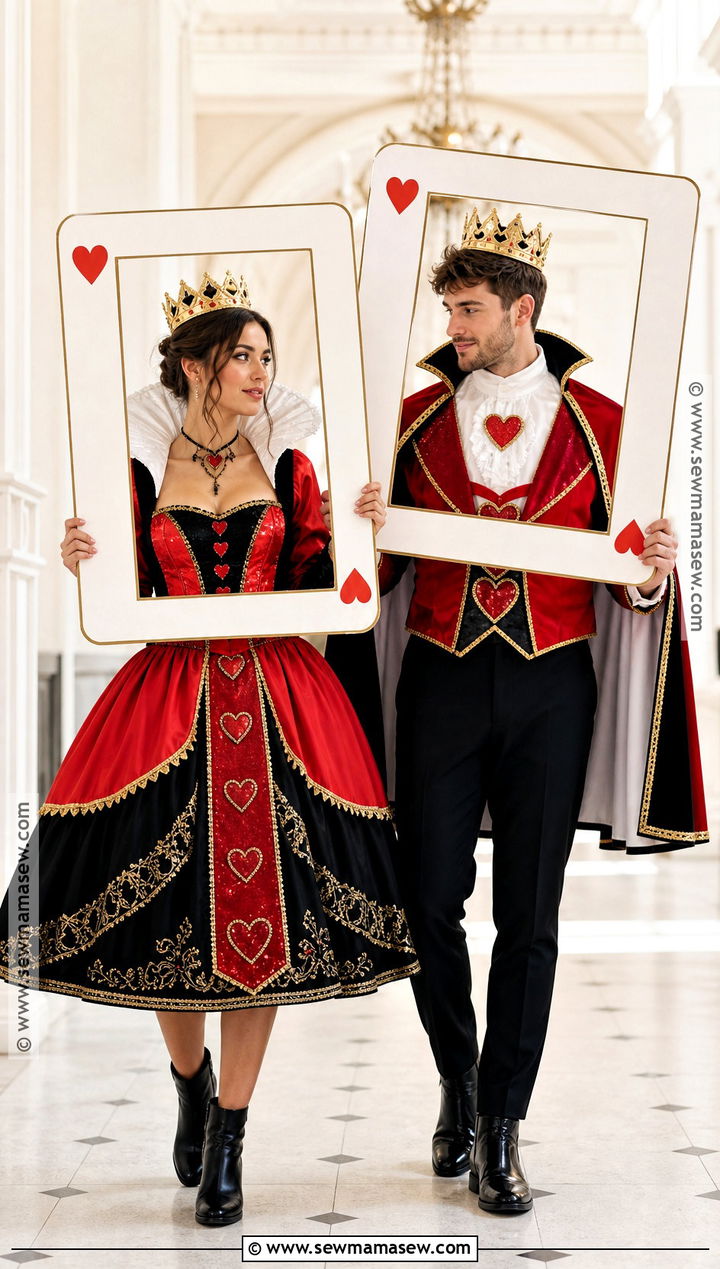 King And Queen Of Hearts Couple Costume - 30 Deck Of Cards Costume Ideas