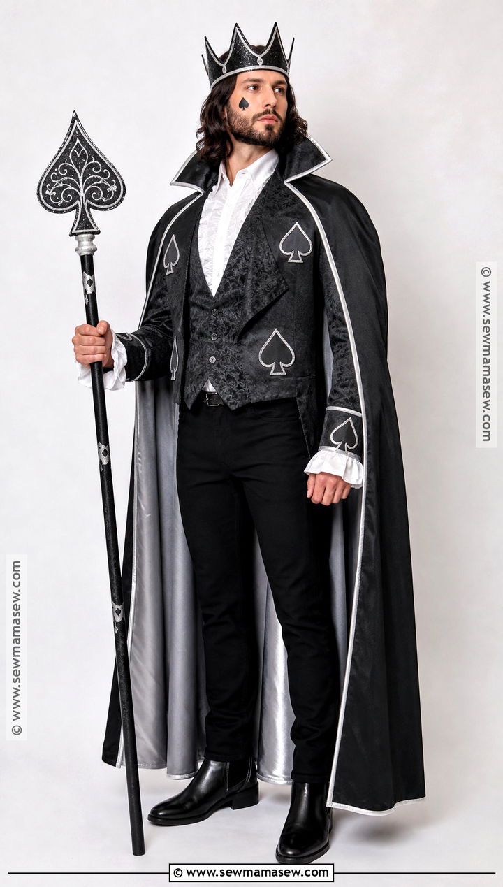 King Of Spades Costume With Black Cape - 30 Deck Of Cards Costume Ideas