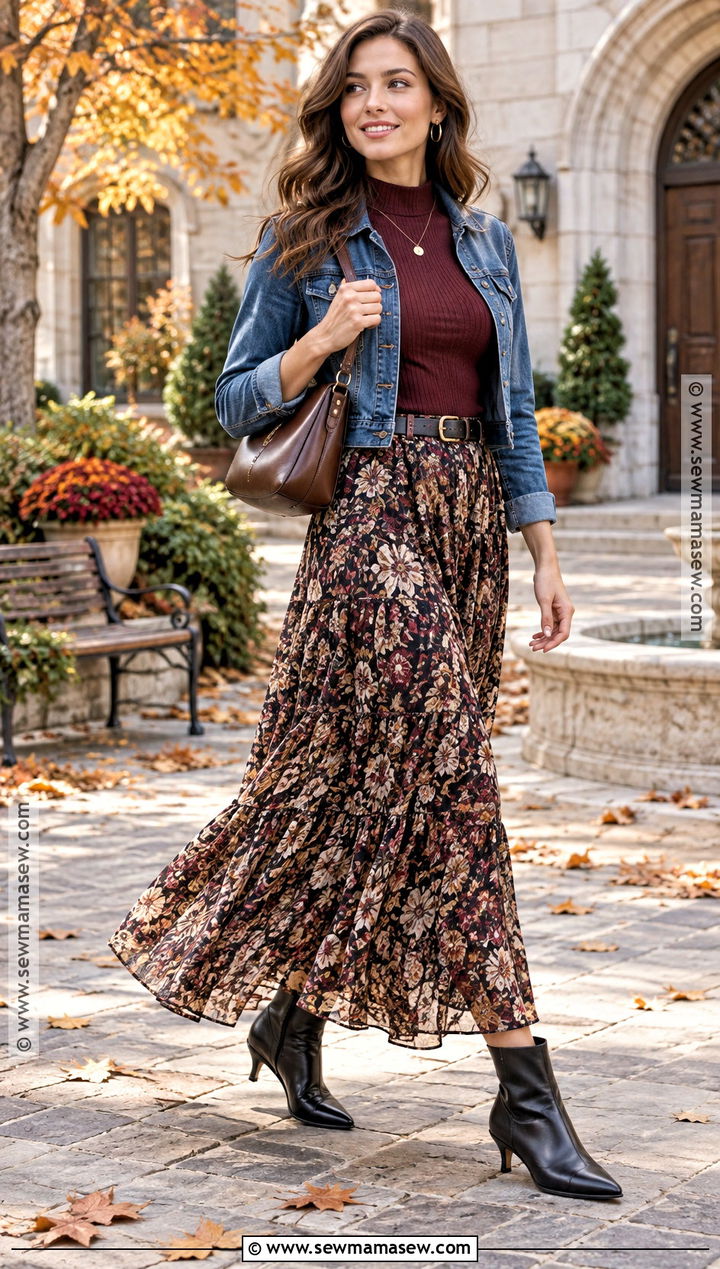 Kitten Heel Boots With Maxi Skirt - 15 Casual Fall Boot Styles
