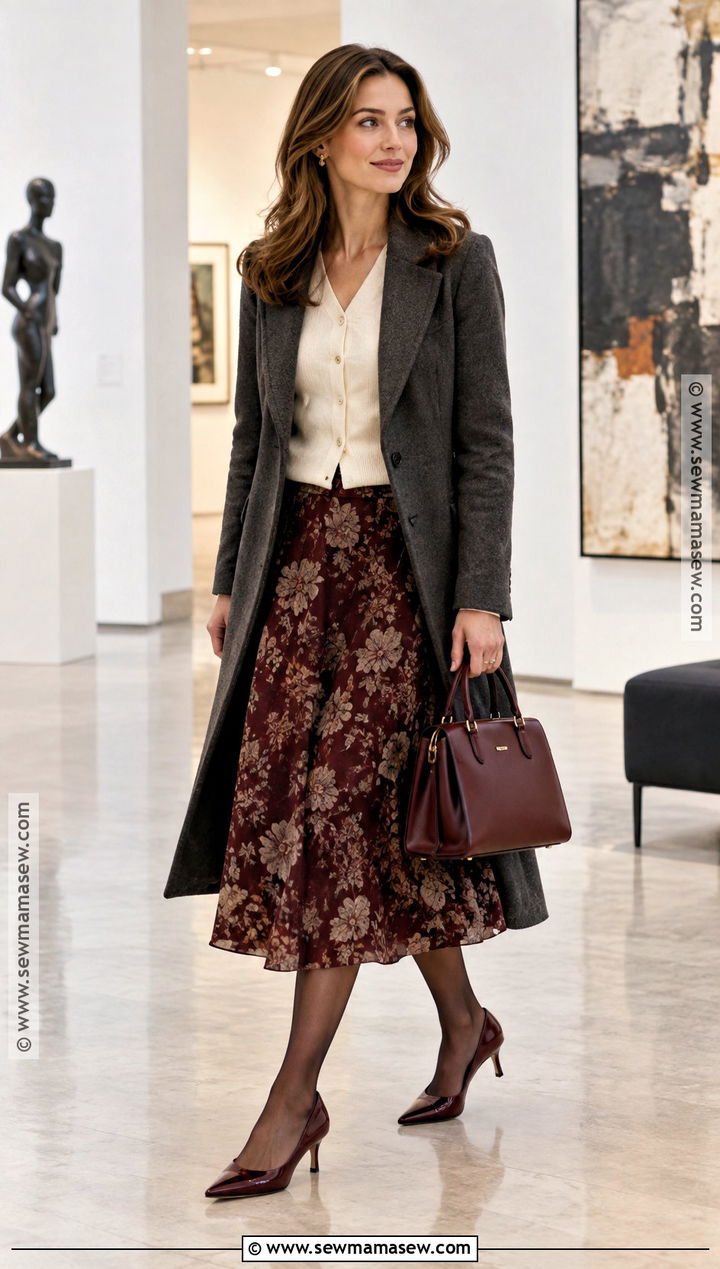 Kitten Heel Pumps With a Midi Skirt - 15 October Shoes