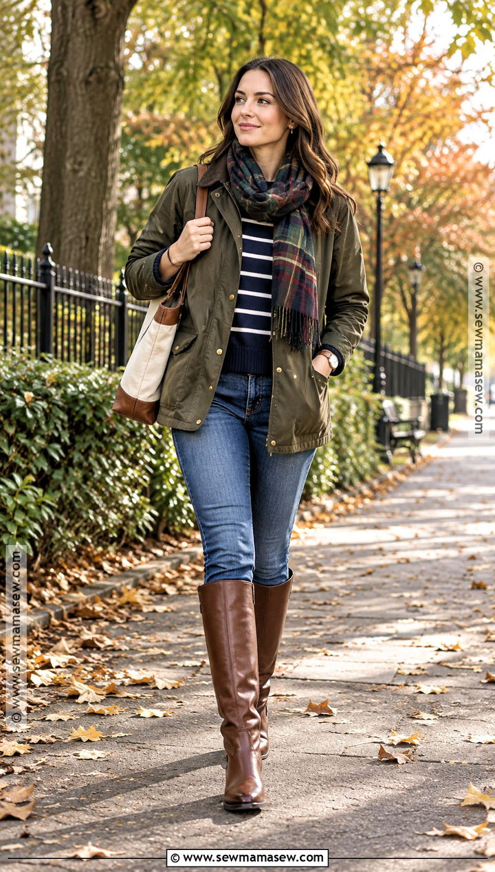 Knee High Boots With Jeans And A Barn Jacket - 20 knee high boots outfit autumn