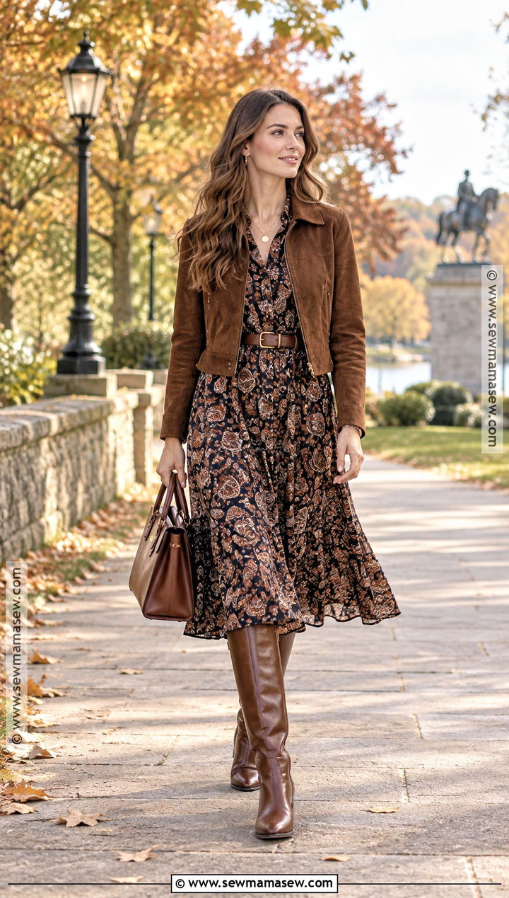Knee High Riding Boots With A Midi Dress - 15 2026 Fall Shoes Trends for Women