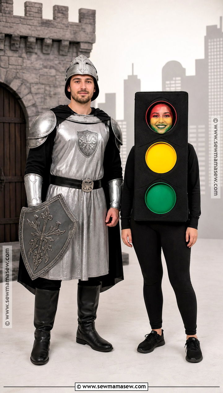Knight And Traffic Light Costume - 50 rhyme without reason costume ideas