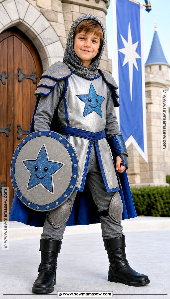 Knight Costume With Silver Tunic - 40 boys halloween costumes