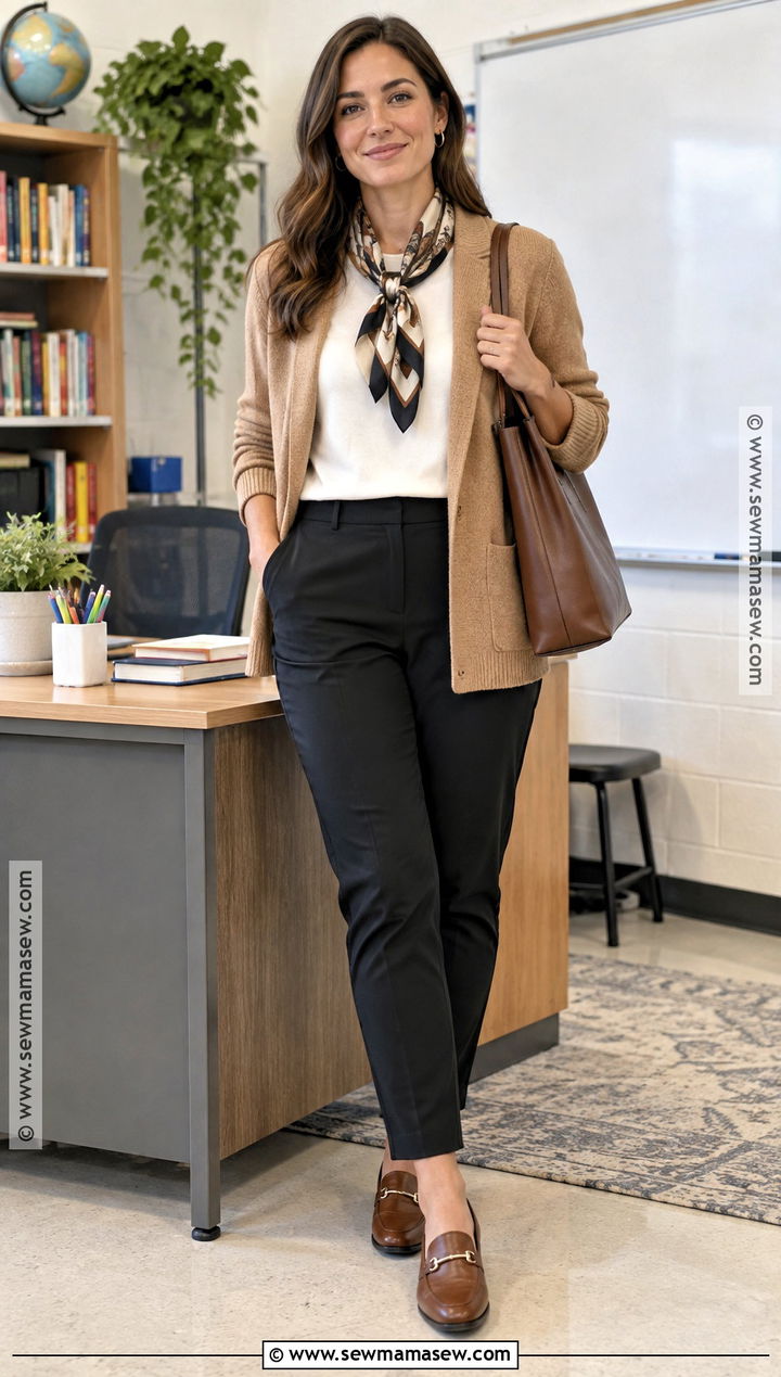 Knit Blazer And Pull On Pants Teacher Fall Outfit - 25 teacher fall outfits