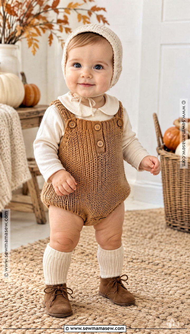 Knit Bubble Romper Thanksgiving Baby Outfit - 15 thanksgiving baby outfits