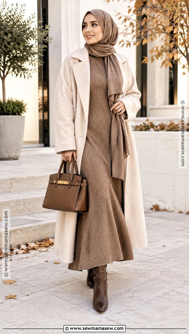 Knit Dress Fall Hijab Outfit - 15 fall hijab style ideas
