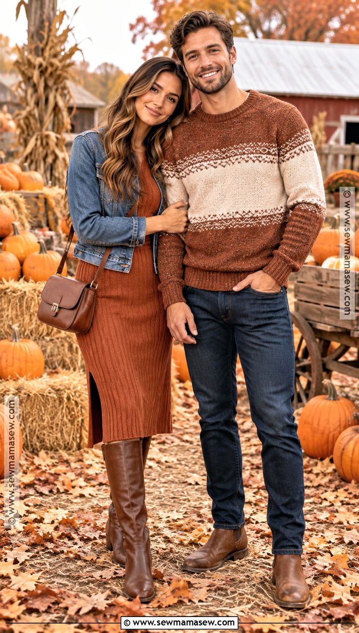 Knit Dress Pumpkin Patch Couple Outfit - 25 Pumpkin Patch Couple Outfit Ideas