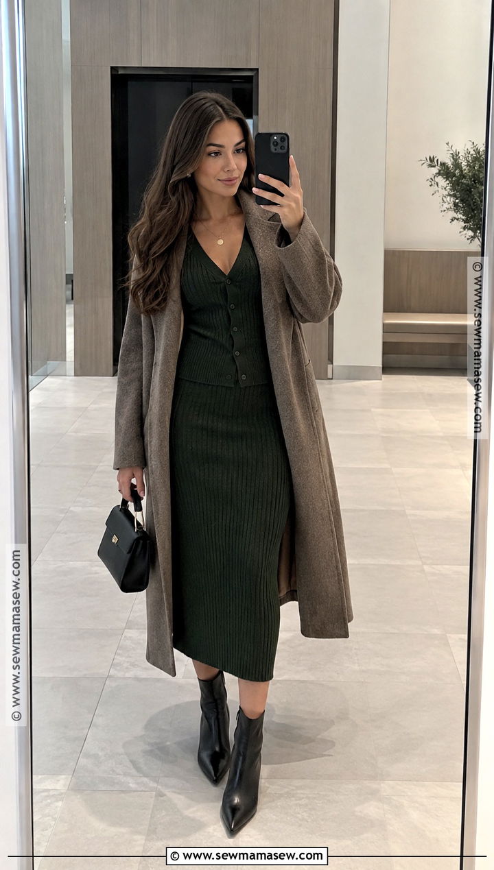 Knit Matching Set Fall Date Night Outfit - 15 Fall Fashion Date Night Ideas