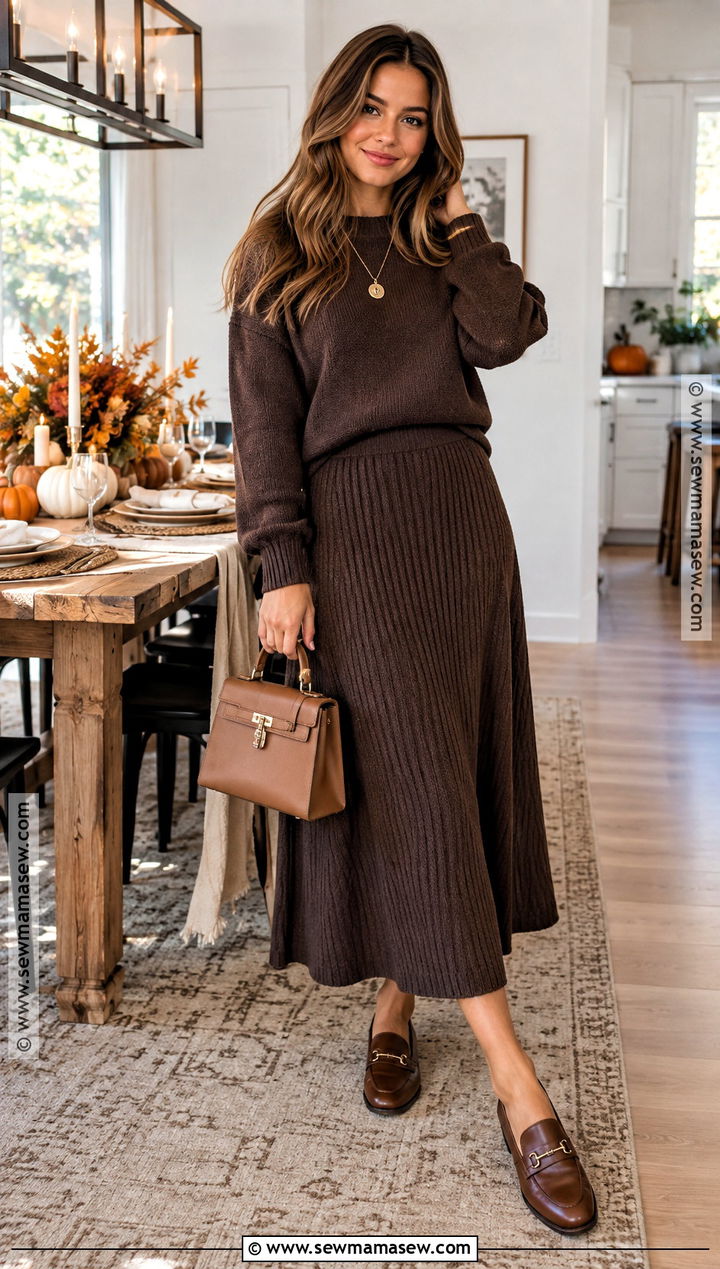 Knit Matching Set Friendsgiving Outfit - 20 friendsgiving outfit inspo ideas