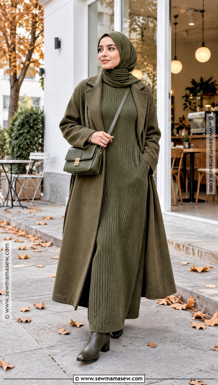 Knit Maxi Dress Hijabi Fall Outfit - 20 Hijabi Fall Outfits Aesthetic