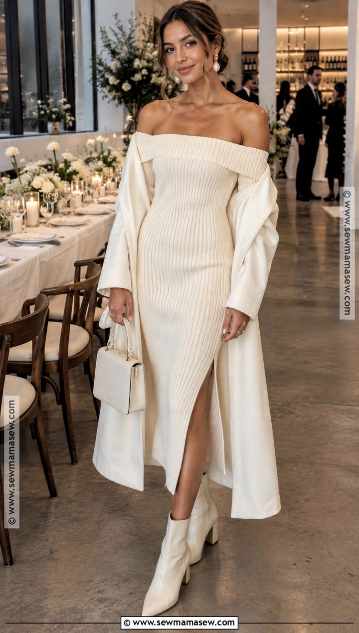 Knit Midi Reception Dress - 15 fall reception dress ideas
