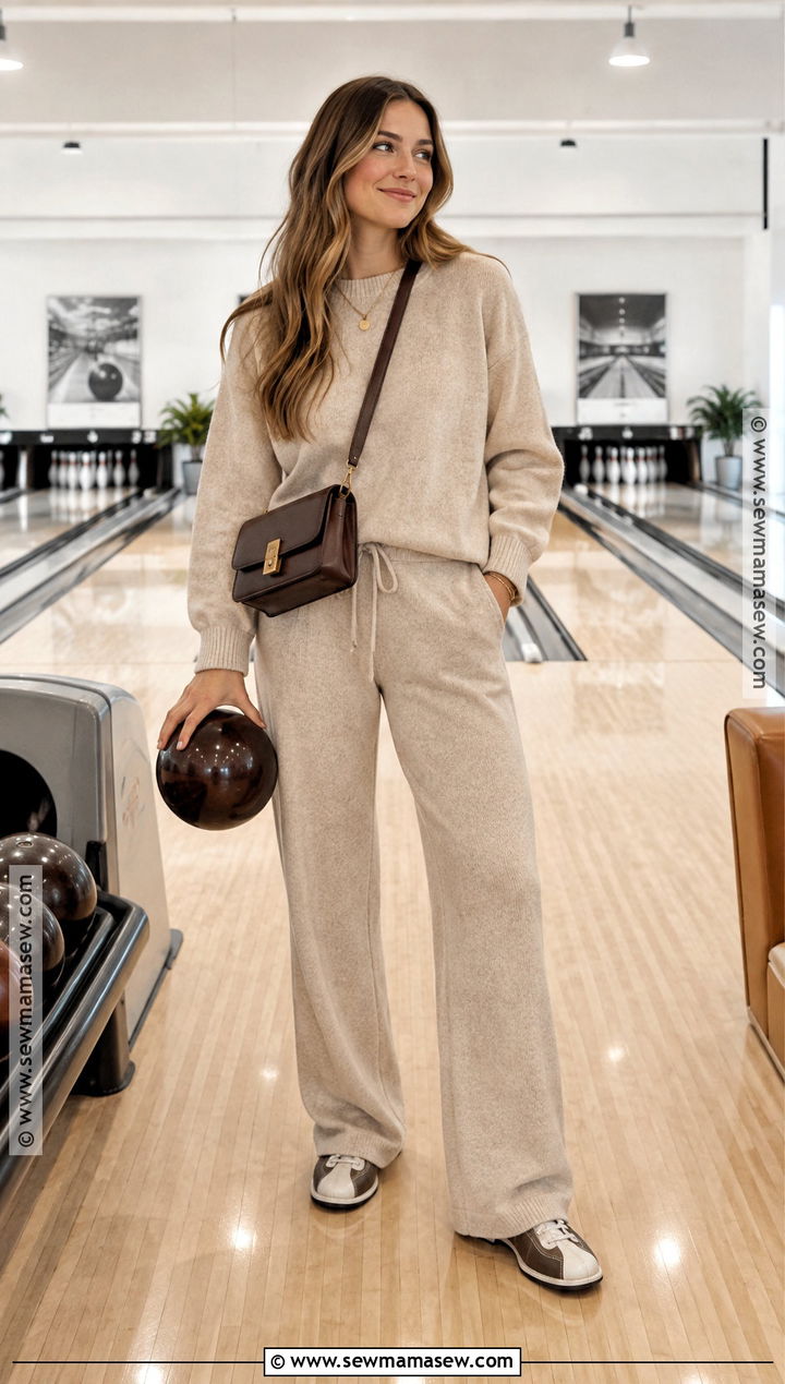 Knit Pants And Matching Sweater Bowling Outfit - 15 bowling outfit ideas fall