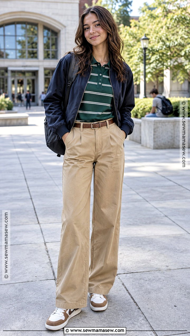 Knit Polo And Chino Pants Back To School Outfit - 15 modest back to school outfits for teens