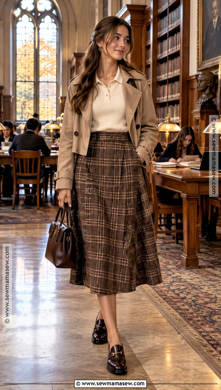 Knit Polo And Midi Skirt Fall Graduation Outfit - 25 fall graduation outfit ideas