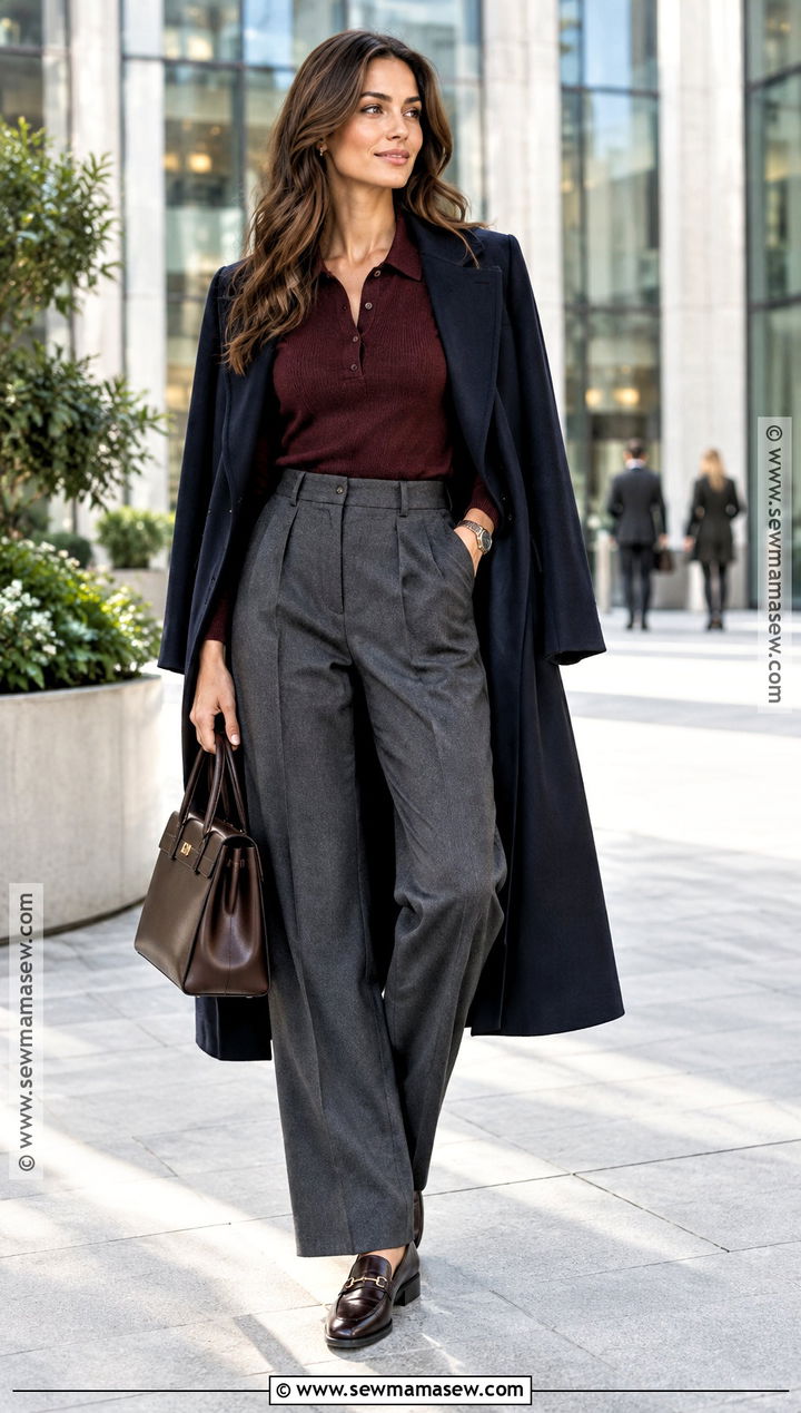 Knit Polo And Pleated Trousers Fall Outfit - 25 stylish fall outfits