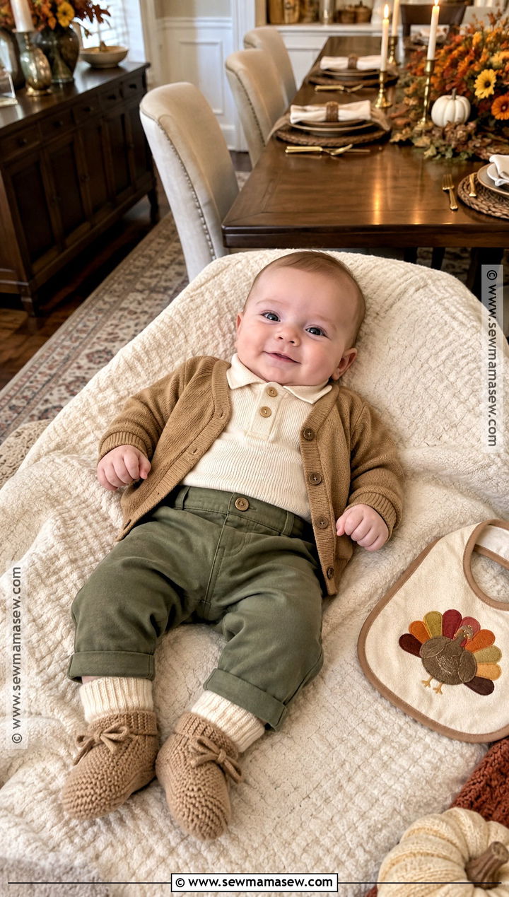 Knit Polo And Soft Trousers Thanksgiving Outfit - 15 3 month thanksgiving outfit ideas