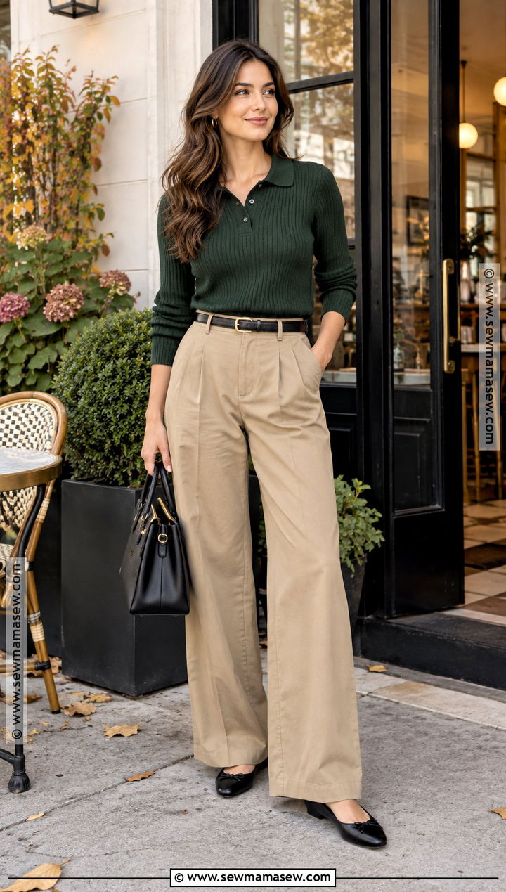 Knit Polo Fall Outfit With Chino Pants - 25 effortless fall outfits