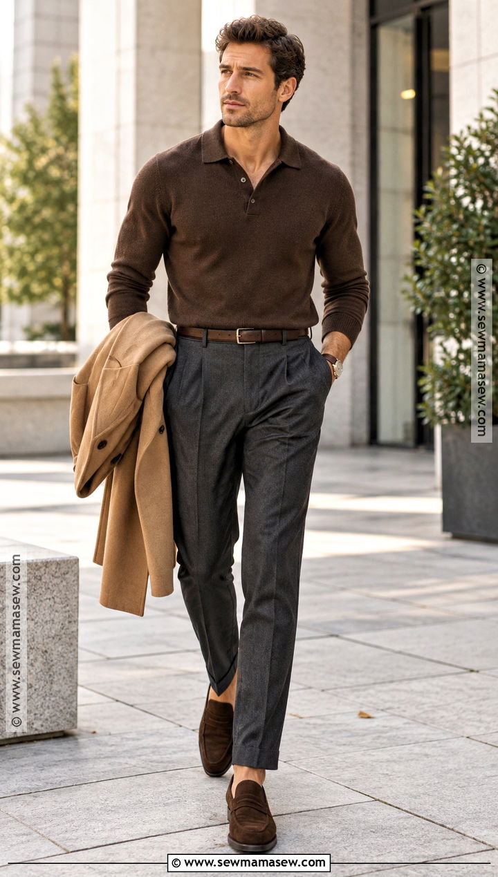 Knit Polo Fall Outfit - 20 Fall Mens Fashion Ideas