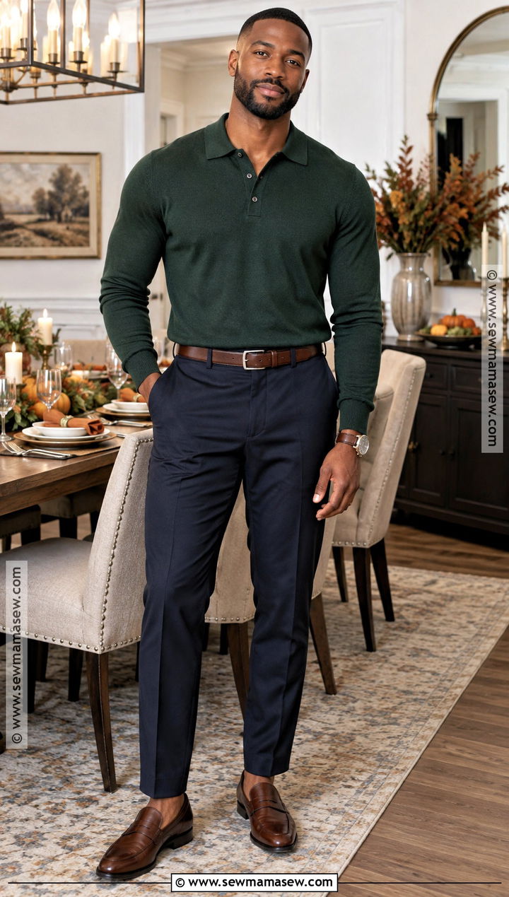 Knit Polo Thanksgiving Outfit - 15 black men thanksgiving outfit ideas