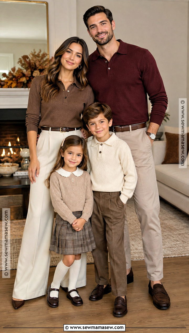 Knit Polo and Wide Leg Pants Thanksgiving Family Outfit - 25 thanksgiving family outfits