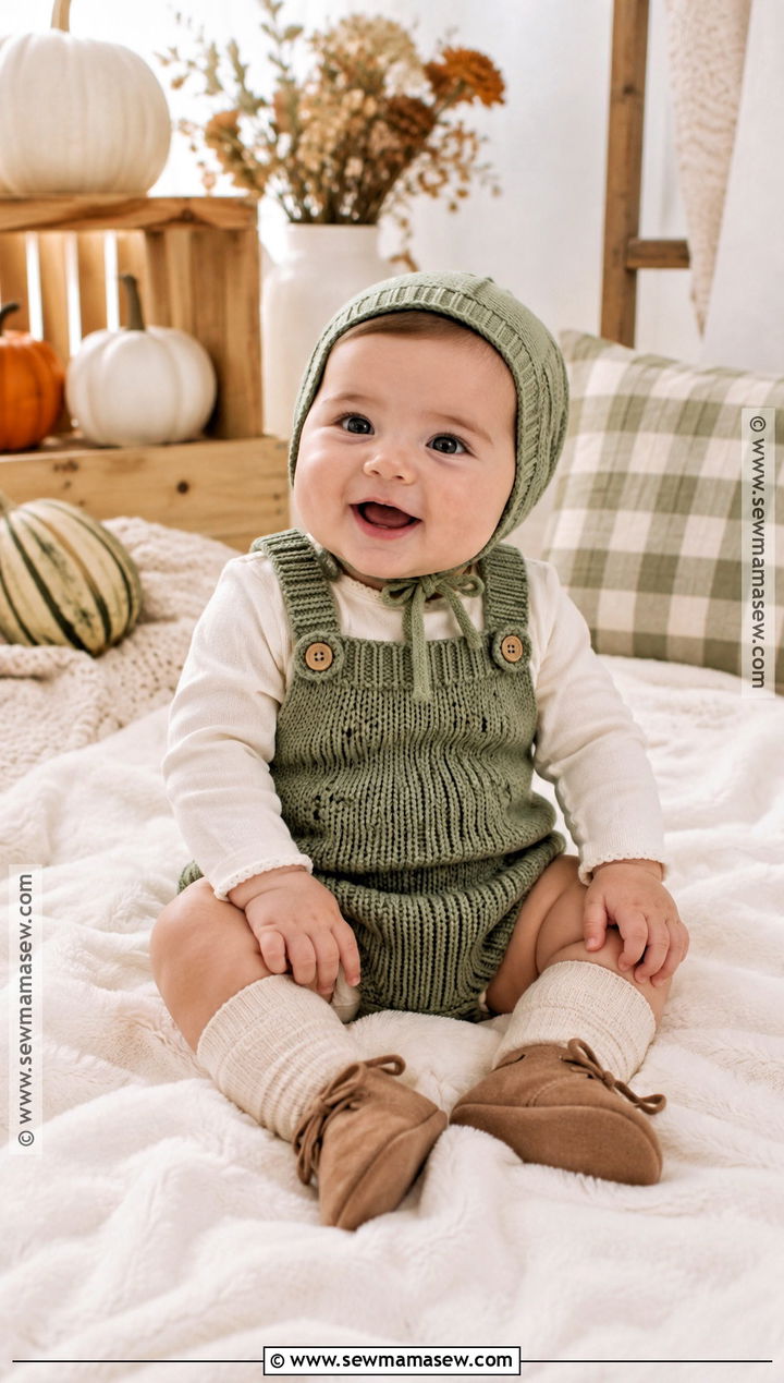 Knit Romper And Booties Fall Baby Outfit - 20 fall baby outfits
