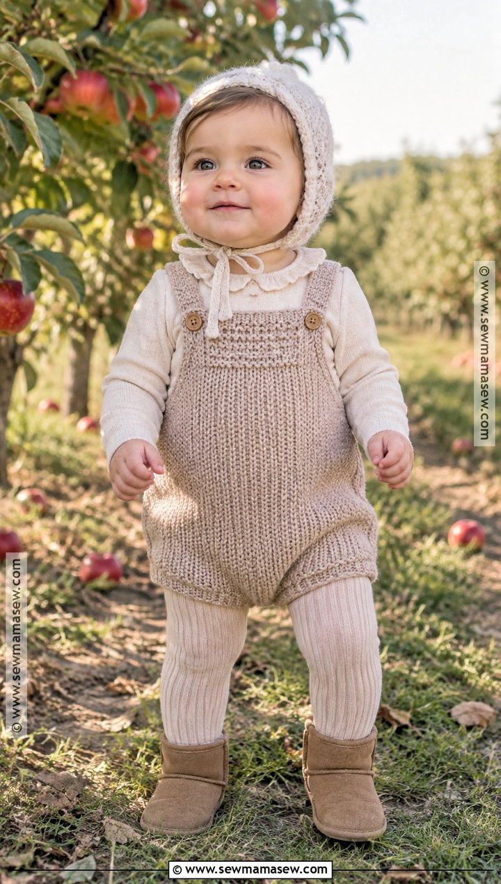 Knit Romper And Tights Baby Fall Outfit - 20 baby fall outfits for girls