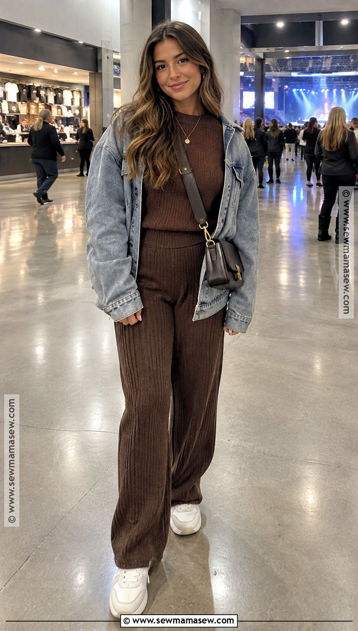 Knit Set and Chunky Sneakers Fall Concert Outfit - 20 concert outfit ideas fall