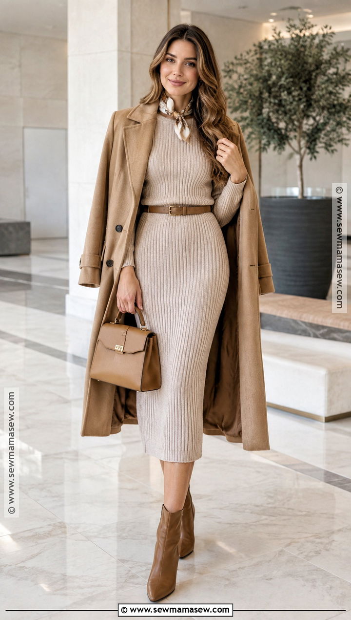 Knit Skirt With Matching Sweater - 25 autumn outfits skirt
