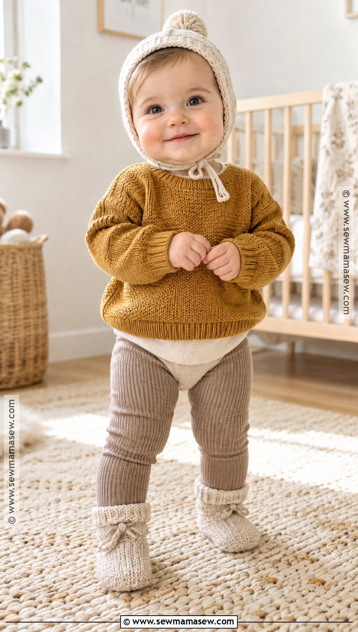 Knit Sweater And Leggings Baby Outfit - 15 autumn themed baby clothes