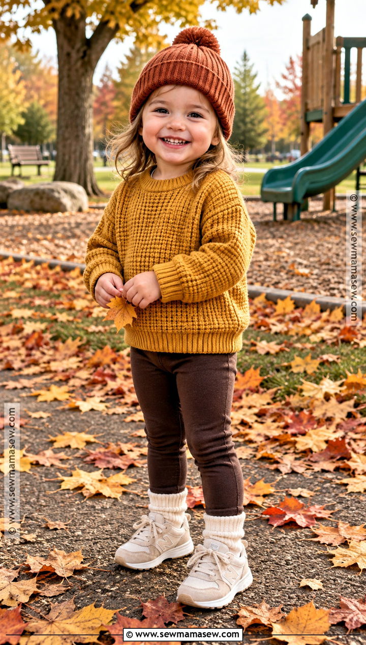 Knit Sweater And Leggings Fall Toddler Outfit - 15 fall themed toddler clothing ideas
