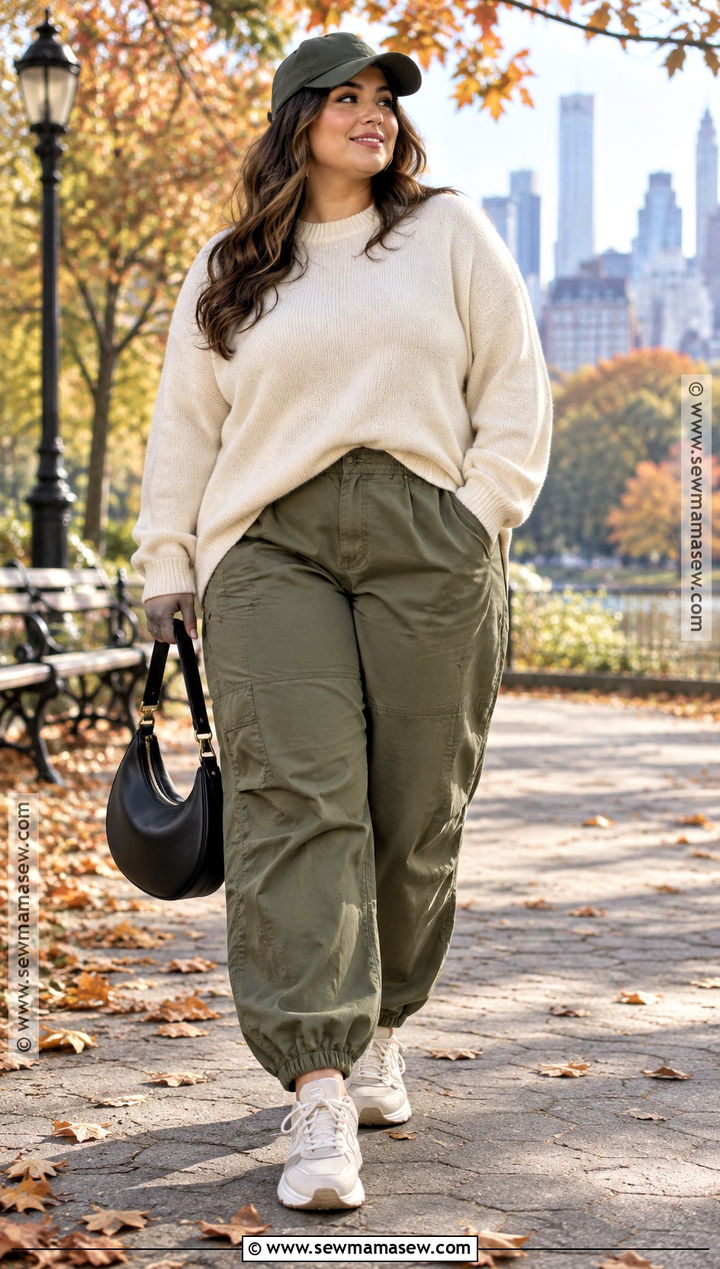 Knit Sweater And Parachute Pants Fall Streetwear - 15 women fall streetwear ideas