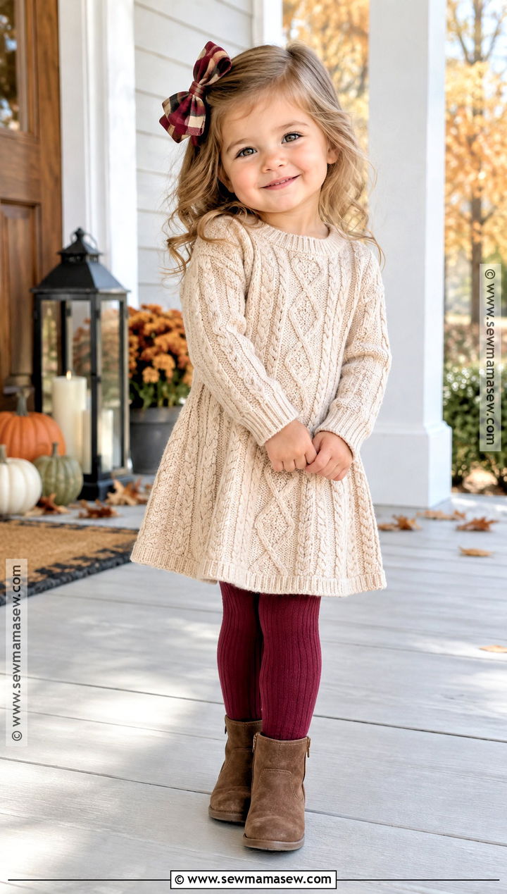 Knit Sweater Dress Toddler Thanksgiving Outfit - 25 toddler thanksgiving outfit ideas for girls