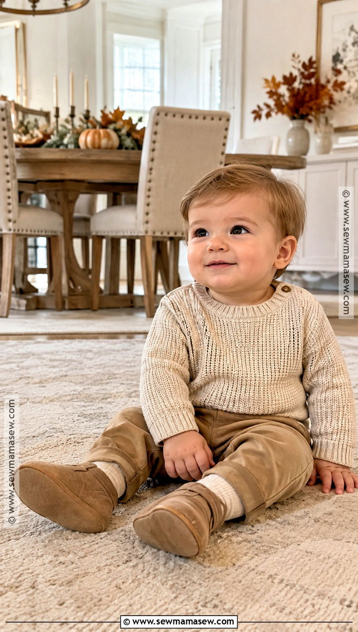 Knit Sweater and Chino Pants - 15 thanksgiving outfit ideas for baby boys