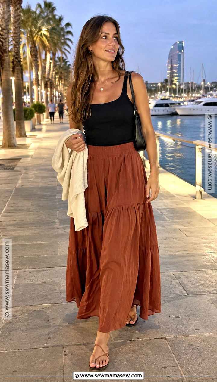 Knit Tank And Maxi Skirt Outfit - 15 spain outfit ideas september