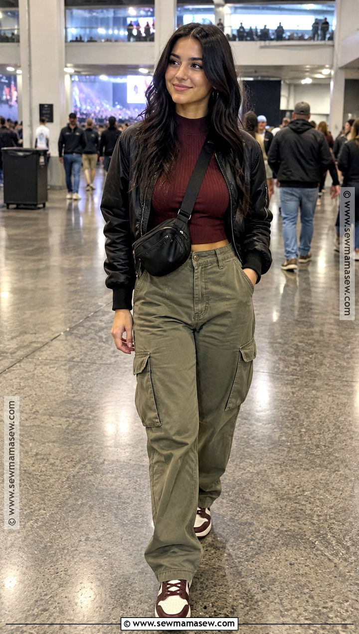 Knit Top And Cargo Pants Indoor Concert Outfit - 15 Indoor Concert Outfit Fall Ideas