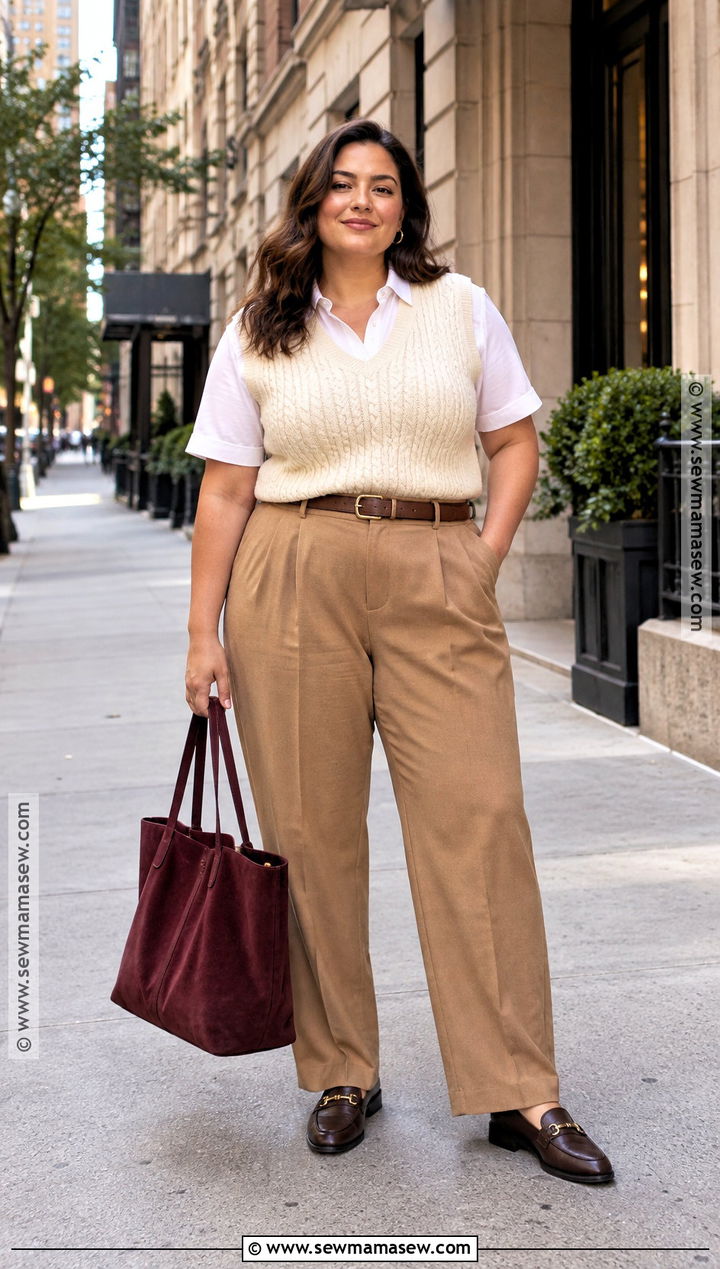 Knit Vest And Pleated Trousers NYC Outfit - 15 Nyc Street Style September Ideas