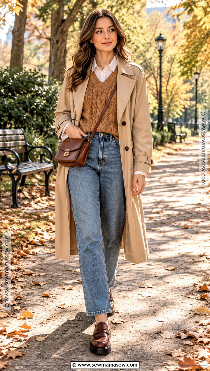 Knit Vest With Button Down Shirt And Jeans - 15 autumn knitwear outdoors ideas