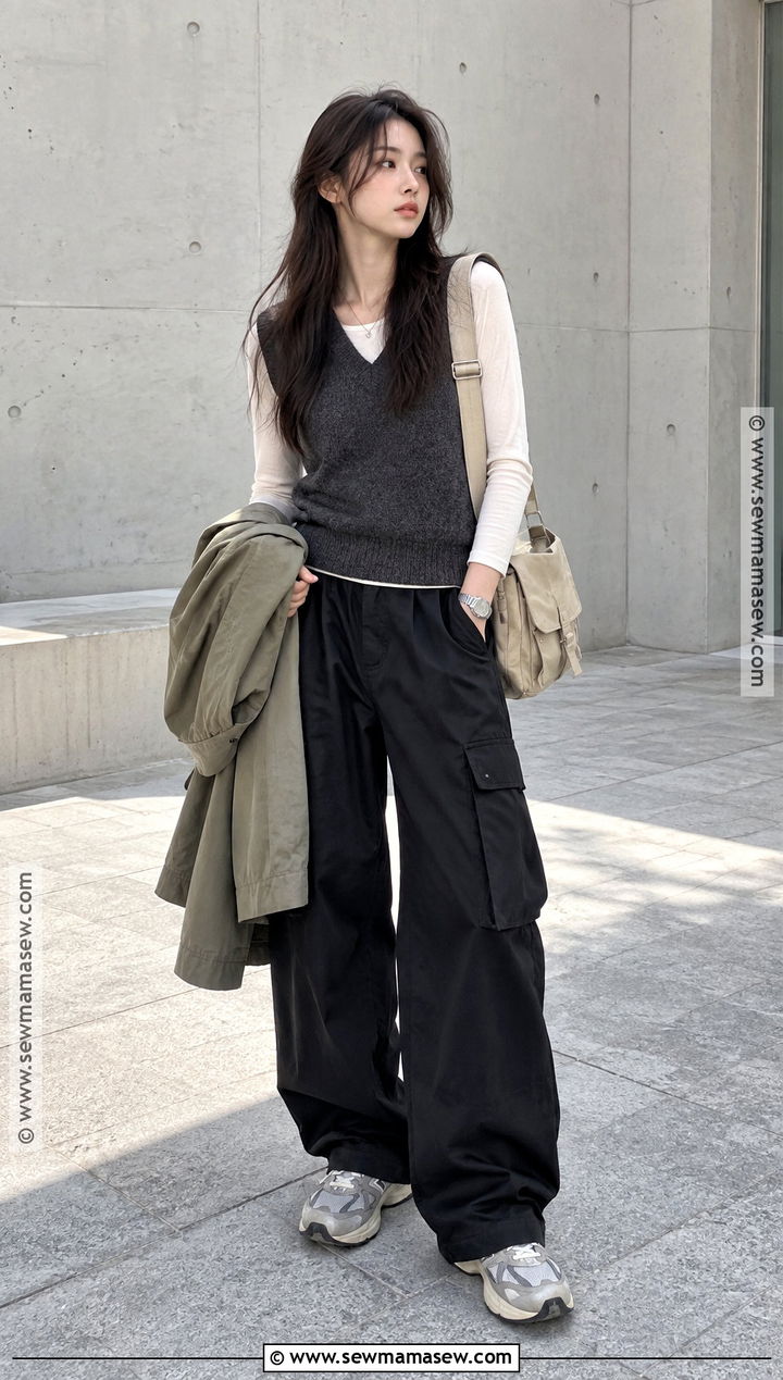 Knit Vest and Long Sleeve Top Acubi Autumn Outfit - 20 acubi autumn outfits