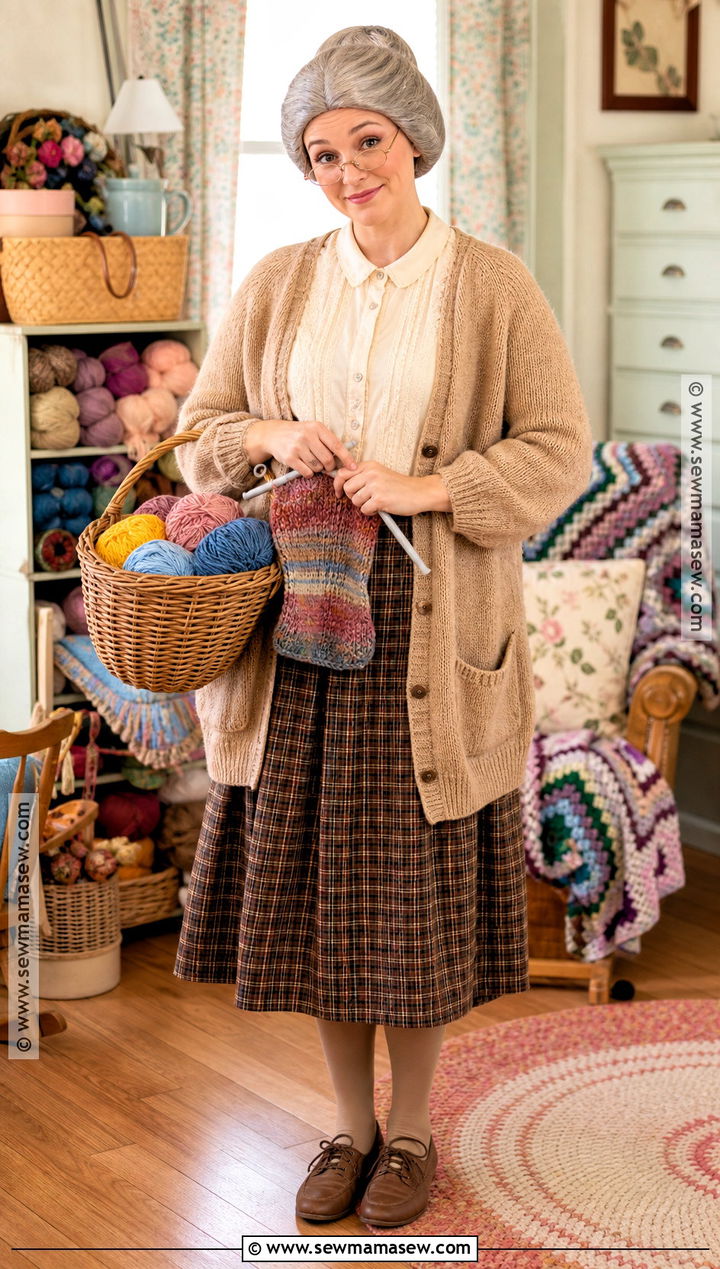 Knitting Grandma Costume - 40 old lady costume ideas