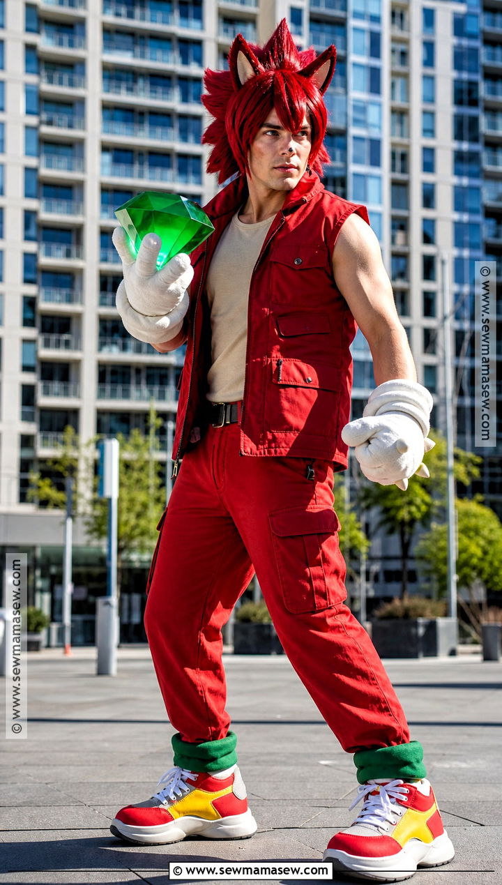 Knuckles Cosplay With Red Streetwear - 40 sonic cosplay ideas
